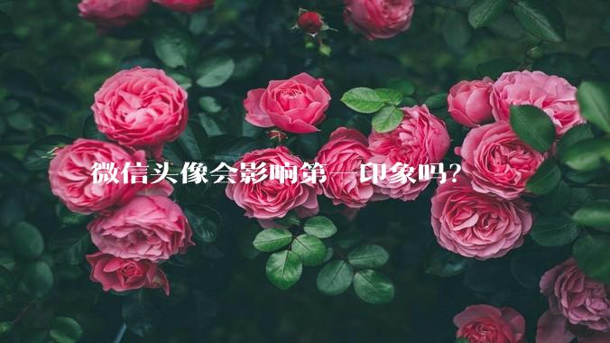 微信头像会影响第一印象吗？